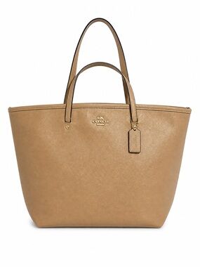 Coach Tan Large Crossgrain Street Tote EUC